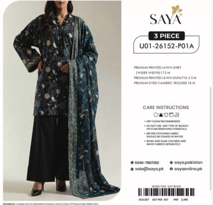 SAYA 3PC PRINTED LAWN