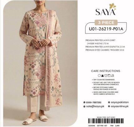 SAYA 3PC LAWN PRINTED
